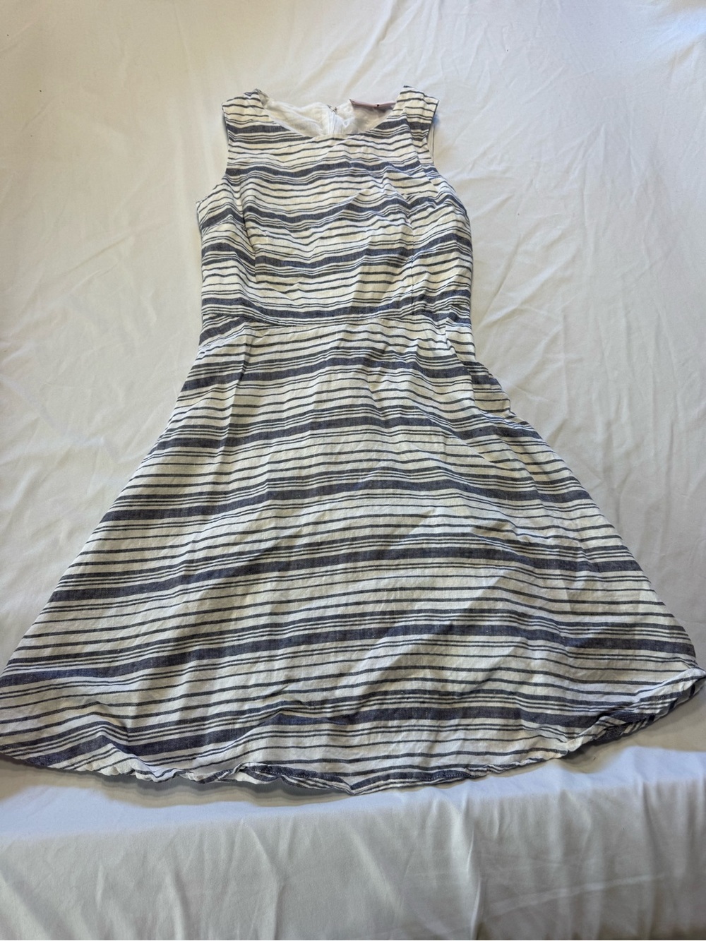 St. Tropez Navy and White Striped Sleeveless A-Line Dress